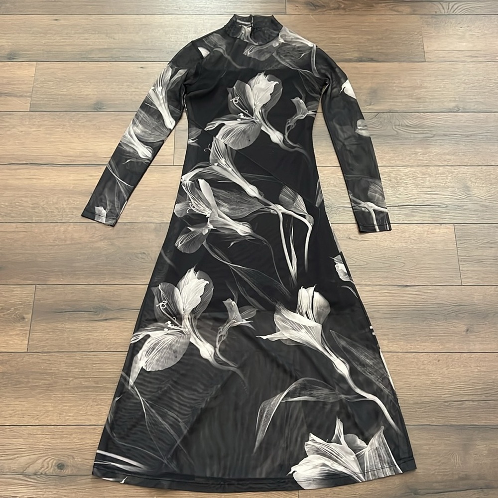 All Saints Hanna Iris Floral Long Sleeve Dress - Picture 7 of 11